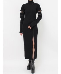 EVRIS | ダブルZIPニットロングワンピース(ワンピース)