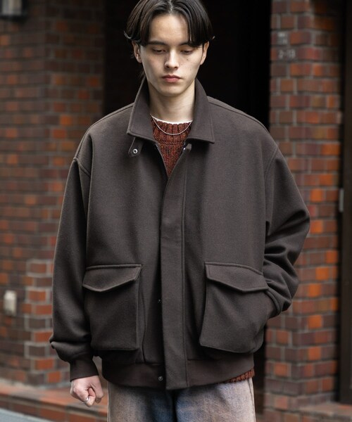 SENSE OF PLACE by URBAN RESEARCH（センスオブプレイスバイアーバンリサーチ）の「『UR TECH』カットメルトンブルゾン（ブルゾン・メンズ・BLACK/BROWN/KHAKI・M/L）」の2枚目の写真