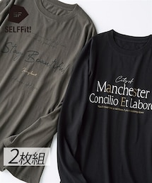 nissen | プリント長袖Tシャツ２枚組（ロゴ柄）【大きいサイズ有】(Tシャツ/カットソー)