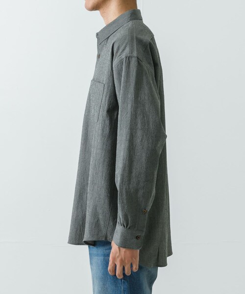 URBAN RESEARCH（アーバンリサーチ）の「new basic　ALBATROSS WOOL SHIRTS（シャツ/ブラウス・メンズ・GRAY/BROWN・M/L/XL）」の5枚目の写真