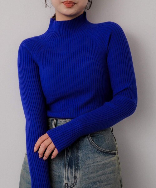 SENSE OF PLACE by URBAN RESEARCH（センスオブプレイスバイアーバンリサーチ）の「ストレッチリブハイネックセーター（ニット/セーター・レディース・RED/WHT×BLK/IVORY/BLACK/BEIGE/NAVY/ORANGE/BLUE/GREEN/PURPLE/CHARCOAL・One/COMPACT）」の8枚目の写真