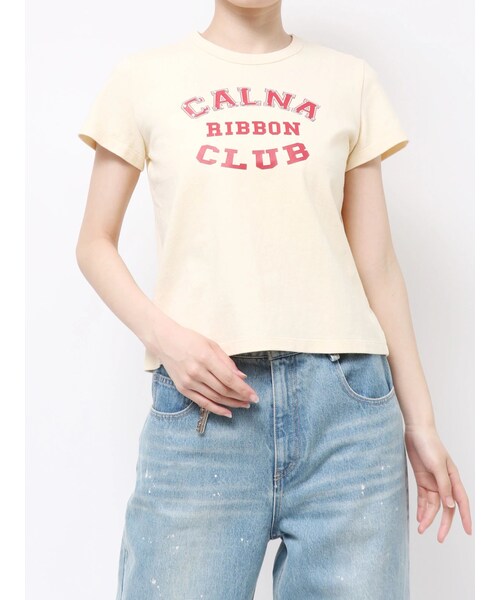 CALNAMUR（カルナムール）の「リボンクラブTシャツ（Tシャツ/カットソー・レディース・ホワイト/グレー/レッド/ピンク/イエロー/ブラウン・F）」の11枚目の写真