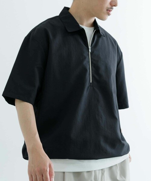 ITEMS URBANRESEARCH（アイテムズ アーバンリサーチ）の「『UVカット』クールタッチナイロン ハーフジップ プルオーバーシャツ（シャツ/ブラウス・メンズ・BLK/OFF/KHK・M/L）」の16枚目の写真