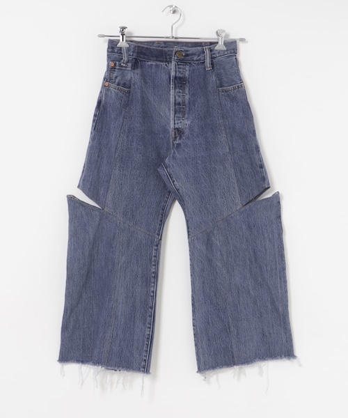 THE GOODLAND MARKET（ザグッドランドマーケット）の「77circa　make four cutback bias slit denim pants（デニムパンツ・レディース・blue1/black1/black2/blue2・28）」の3枚目の写真