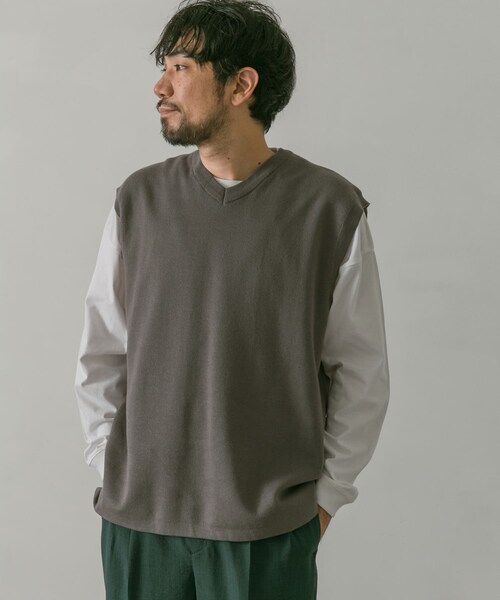 URBAN RESEARCH DOORS（アーバンリサーチドアーズ）の「ダブルフェイスVネックベスト（ベスト・メンズ・STEEL BLUE/GREIGE/BROWN/CHARCOAL・M/L）」の19枚目の写真