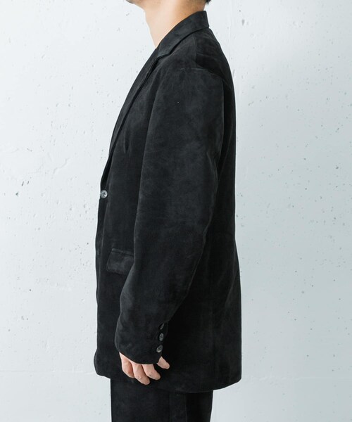 URBAN RESEARCH(アーバンリサーチ)の「semoh Suede Jacket(テーラードジャケット・メンズ・BLACK・2/3)」の5枚目の写真