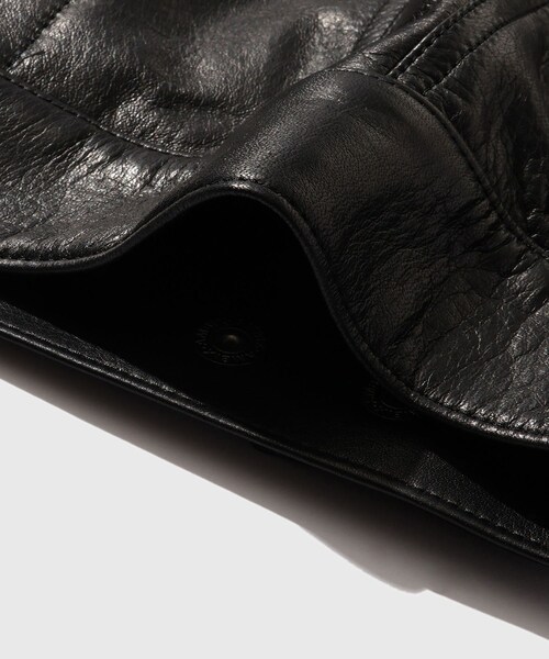 ADAM ET ROPE'（アダムエロペ）の「【A LEATHER/エーレザー】RUCKER JACKET(STANDARD)（ライダースジャケット・メンズ・ブラック・1/2/3）」の15枚目の写真