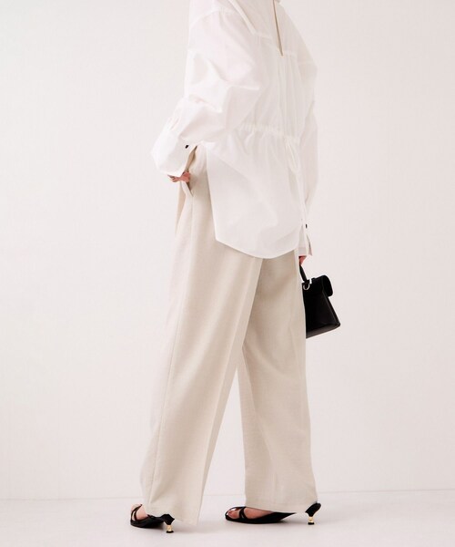 VIS（ビス）の「【WEB限定】美easyリネンライクベルテッドストレートパンツ/イージーケア・接触冷感（その他パンツ・レディース・ブラック/グレー/キナリ/ピンク・L/M/S/SS）」の9枚目の写真