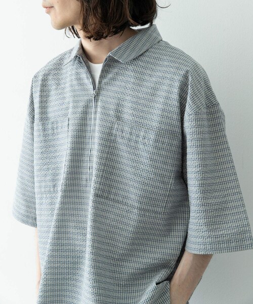 URBAN RESEARCH Sonny Label(アーバンリサーチサニーレーベル)の「シアサッカーハーフジッププルオーバー(シャツ/ブラウス・メンズ・ベージュ/ブルー・M/L)」の22枚目の写真
