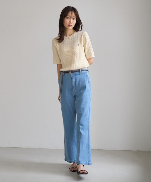 ROPE' PICNIC(ロペピクニック)の「【BEVERLY HILLS POLO CLUB別注】ケーブルニットプルオーバー(ニット/セーター・レディース・ライトグレー/キナリ/ネイビー/レッド・F)」の22枚目の写真