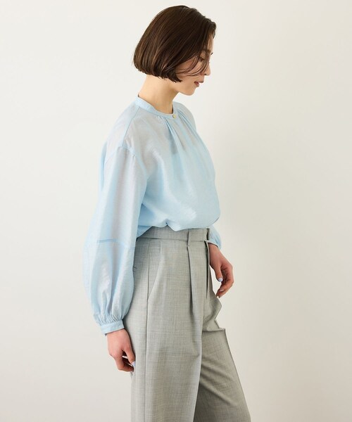 ROPE'(ロペ)の「キュプラシルクボリュームスリーブブラウス/イージーケア(シャツ/ブラウス・レディース・サックス/ピンク系・F)」の6枚目の写真