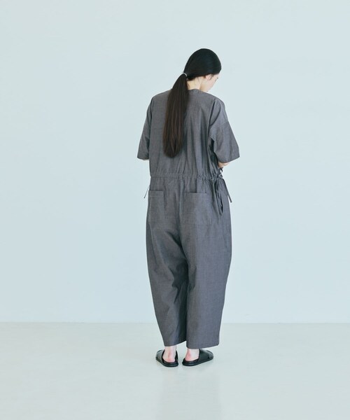 かぐれ（カグレ）の「『2サイズ展開』ワイドオールインワン（つなぎ/オールインワン・レディース・SANDBEIGE/CHARCOAL・0/1）」の7枚目の写真