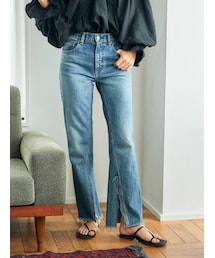 Ungrid | ハイウエストスリットフレアデニム(デニムパンツ)