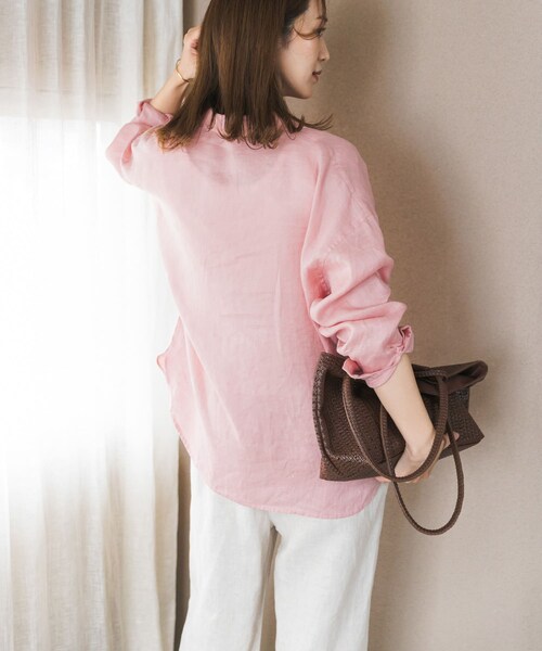 URBAN RESEARCH DOORS(アーバンリサーチドアーズ)の「リネンオーバーシャツ(シャツ/ブラウス・レディース・STRIPE/PINK/L.GRAY・Free)」の22枚目の写真