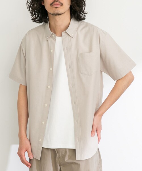URBAN RESEARCH Sonny Label（アーバンリサーチサニーレーベル）の「抗菌オックスボタンダウン半袖シャツ（シャツ/ブラウス・メンズ・ホワイト/サックスブルー/ネイビー/ギンガムチェック/オフストライプ/グレー・M/L/XL）」の21枚目の写真