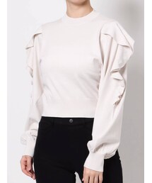 MERCURYDUO | 2WAYオープンショルダーラッフルニット(ニット/セーター)