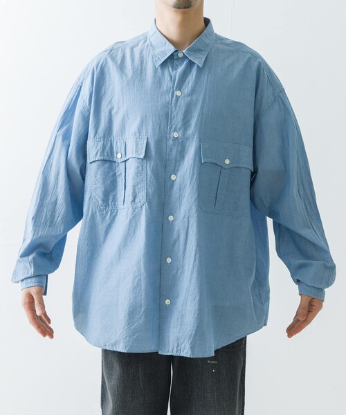 URBAN RESEARCH（アーバンリサーチ）の「PORTER CLASSIC　ROLL UP CHAMBRAY SHIRTS（シャツ/ブラウス・メンズ・BLU・XL/XXL/XXXL）」の3枚目の写真