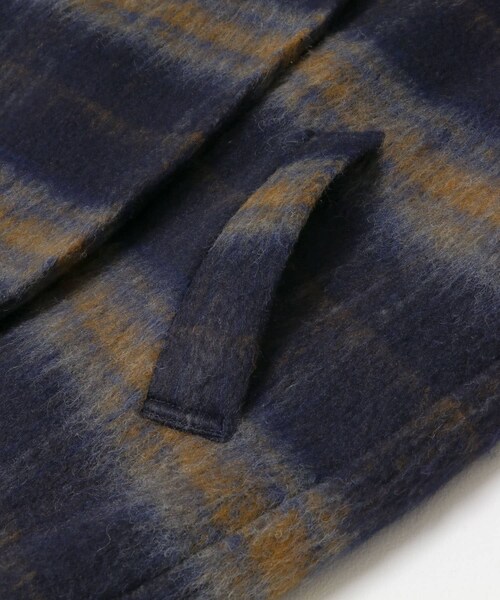 THE GOODLAND MARKET（ザグッドランドマーケット）の「cwtch　CHECK MIDDLE COAT（ノーカラージャケット・レディース・BEIGE/NAVY・FREE）」の17枚目の写真