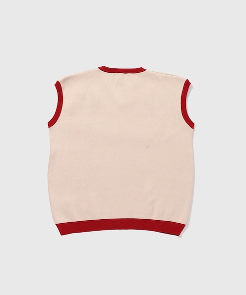 ADAM ET ROPE'（アダムエロペ）の「【WALK IN PARIS/ウォーク イン パリス】Sleeveless red knit sweater（ベスト・メンズ・ホワイト系・L/M）」の10枚目の写真
