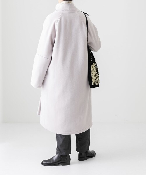 かぐれ（カグレ）の「MITTAN　半纏ロングコート（チェスターコート・レディース・薄々灰・1/2）」の6枚目の写真