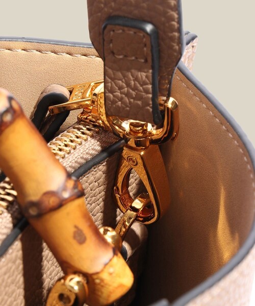 ROPE'（ロペ）の「【E'POR】BAMBOO BAG Mini/超軽量・26SSS新色追加（ハンドバッグ・レディース・ブラック系/オフホワイト/ベージュ系/キミドリ・F）」の13枚目の写真