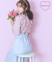 marun | ＜大きいサイズ＞バック編み上げレースマーメイドスカート marun(スカート)