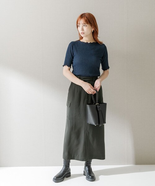 URBAN RESEARCH ROSSO（アーバンリサーチロッソ）の「シアー楊柳ボートネックプルオーバー（Tシャツ/カットソー・レディース・WHITE/GREEN/NAVY・FREE）」の18枚目の写真