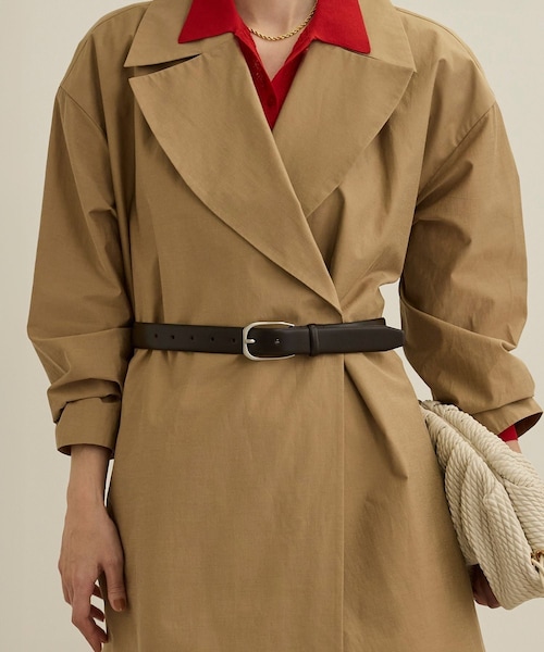 ROPE'（ロペ）の「シグネットバックルレザーワイドベルト（ベルト・レディース・ブラック/ダークブラウン・F）」の2枚目の写真