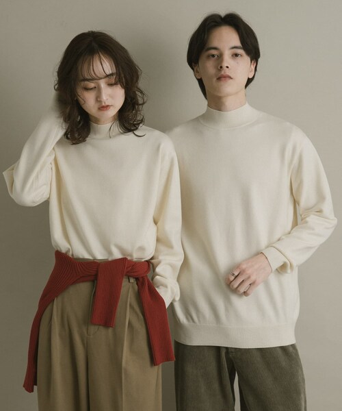 SENSE OF PLACE by URBAN RESEARCH（センスオブプレイスバイアーバンリサーチ）の「『一部WEB限定カラー』『洗濯可/毛玉防止』ストレッチモックネックニット（ニット/セーター・メンズ・IVORY/BLACK/NAVY/RED/BROWN/CHARCOAL/BEIGE/MINT/MUSTARD・M/L）」の12枚目の写真