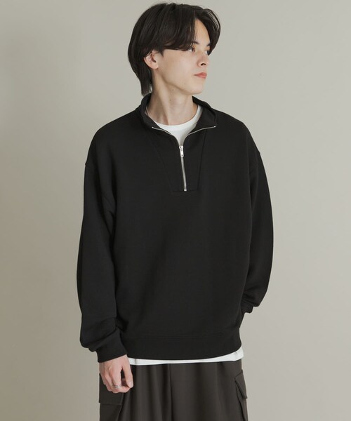 SENSE OF PLACE by URBAN RESEARCH（センスオブプレイスバイアーバンリサーチ）の「『一部WEB限定カラー』ハーフジップロングスリーブスウェット（スウェット・メンズ・BLACK/GRAY/NAVY/GREEN/L.BLUE・M/L）」の12枚目の写真