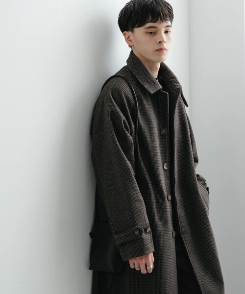 SENSE OF PLACE by URBAN RESEARCH（センスオブプレイスバイアーバンリサーチ）の「『ユニセックス』バルマカーンルーズコート（ステンカラーコート・メンズ・BLACK/D.BROWN/BLUE/BRN×BLK・M/L）」の3枚目の写真