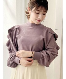 MERCURYDUO | 2WAYオープンショルダーラッフルニット(ニット/セーター)