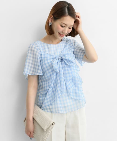 URBAN RESEARCH ROSSO（アーバンリサーチロッソ）の「ギンガムシャツTシャツ（シャツ/ブラウス・レディース・BLACK/BLUE/YELLOW・FREE）」の9枚目の写真