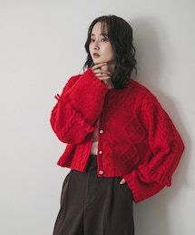 SENSE OF PLACE by URBAN RESEARCH | パッチワークケーブルニットカーディガン(カーディガン/ボレロ)