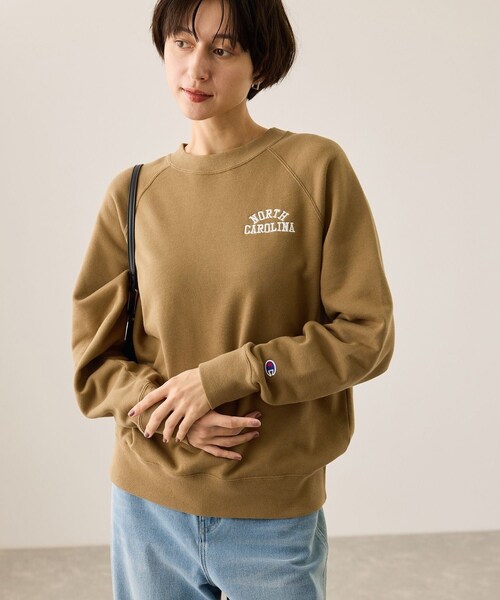 ROPE' PICNIC（ロペピクニック）の「【Champion/チャンピオン別注】アソートロゴスウェットプルオーバー/リンクコーデ（スウェット・レディース・キナリ系/ブラウン/サックス・F）」の22枚目の写真