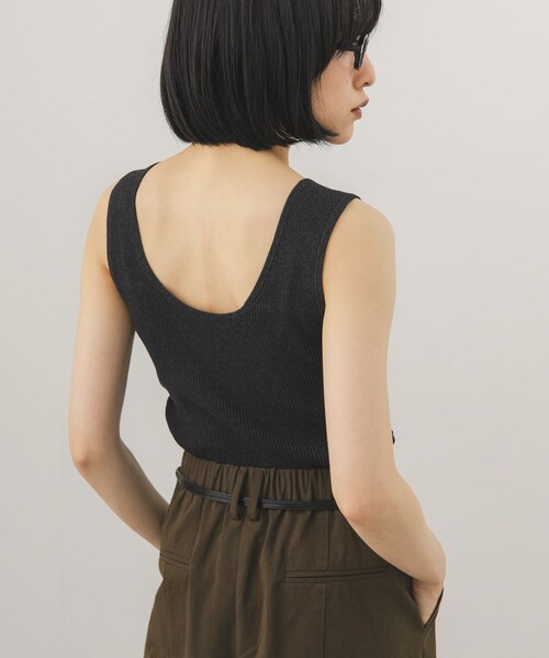 KBF（ケイビーエフ）の「2WAYリブニットタンクトップ（タンクトップ・レディース・IVORY/CHARCOAL/BROWN・One）」の15枚目の写真