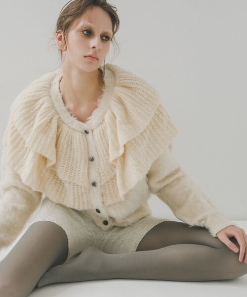 LAATO（ラート）の「frill frill knit cardigan（ニット/セーター・レディース・ラテ/シャドウ/モス/ハニー・FREE/Free）」の7枚目の写真
