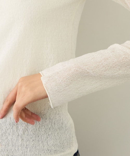 ROPE'（ロペ）の「コットンシアーロングスリーブカットソー/イージーケア（Tシャツ/カットソー・レディース・ブラック/ホワイト/ブラウン・F）」の19枚目の写真