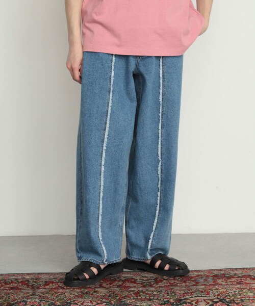 SENSE OF PLACE by URBAN RESEARCH（センスオブプレイスバイアーバンリサーチ）の「デニムフリンジパネルワイドパンツ（デニムパンツ・メンズ・BLACK/L.INDIGO・M/L）」の16枚目の写真