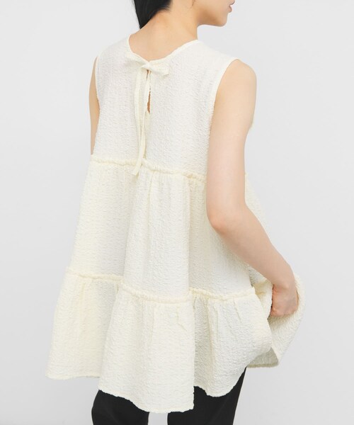 KBF(ケイビーエフ)の「『STAFF DESIGN PROJECT』2WAYティアードチュニック(チュニック・レディース・OFF/BLACK/L.BLUE・One)」の7枚目の写真