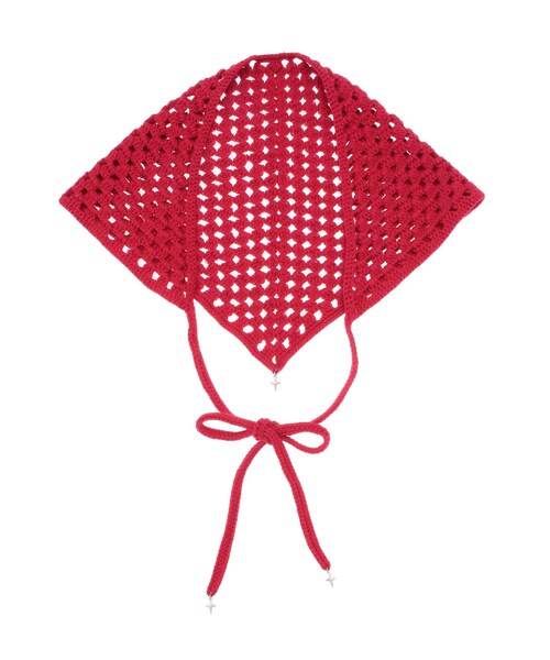 EMODA（エモダ）の「クロシェチャームバンダナ（マフラー・レディース・ホワイト/ブラック/レッド/ライトミックス・F）」の7枚目の写真