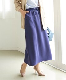 nissen | 大きいサイズ【贅沢質感】ダンボールスウェットロングスカート（ゆったりヒップ）(スカート)