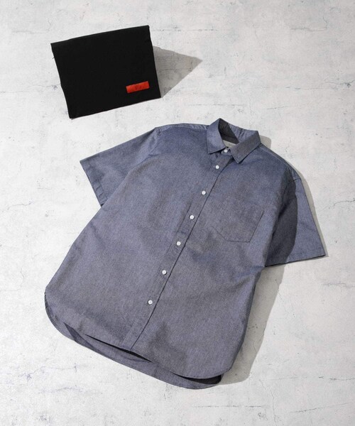URBAN RESEARCH ROSSO（アーバンリサーチロッソ）の「『抗菌/消臭』『XXLサイズあり』ハイパフォーマンスオックス半袖シャツ（シャツ/ブラウス・メンズ・SAX/WHITE/GRAY/BLACK/INDIGO/SAX STRIPE/GRY STRIPE/NAVY CHECK/BLK CHECK/BLK WATCH/NAVY・S/M/L/XL/XXL）」の5枚目の写真