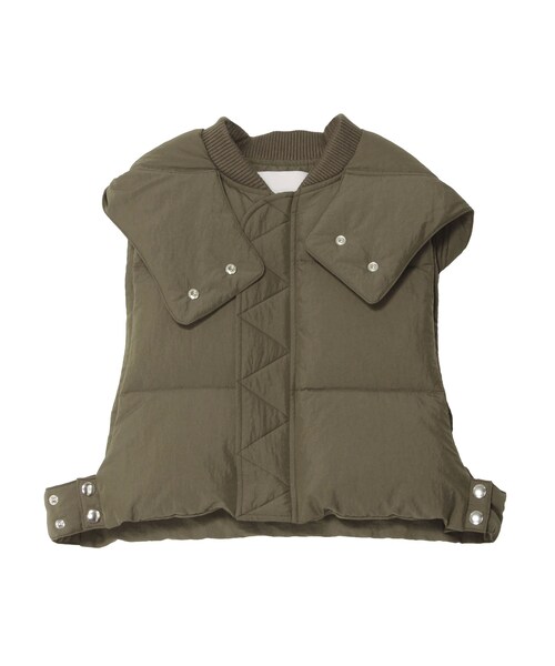 UN3D.(アンスリード)の「DOWN SHORT VEST(ダウンベスト・レディース・カーキ/ターコイズ/ブラック・F)」の11枚目の写真