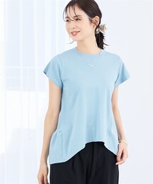 7days Life Styling | バックフレア綿混ニットプルオーバー（接触冷感・毛玉になりにくい・UVカット）＜大きいサイズ有＞(ニット/セーター)