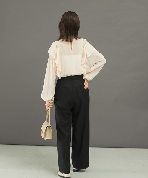 URBAN RESEARCH ROSSO（アーバンリサーチロッソ）の「ハイウエストツイードワイドパンツ（その他パンツ・レディース・BLACK/BEIGE/MINT・36/38）」の6枚目の写真