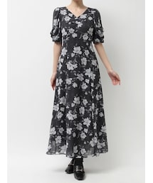 MERCURYDUO | フラワーギャザースリーブワンピース(ワンピース)