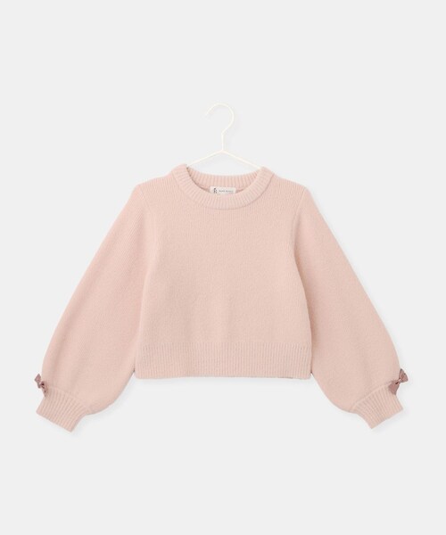 ROPE' PICNIC（ロペピクニック）の「【KIDS/キッズ】スフレニットシリーズ リボンニットプルオーバー/イージーケア・リンクコーデ（ニット/セーター・キッズ・キナリ/グリーン系/ピンク系・L/M/S）」の11枚目の写真