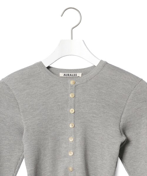 AURALEE グレー ニットカーディガン 厚手4 AURALEE グレー