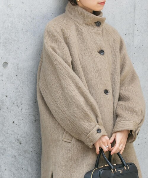 URBAN RESEARCH(アーバンリサーチ)の「バルカラーシャギーコート(テーラードジャケット・レディース・BEIGE/L.BLUE・FREE)」の4枚目の写真